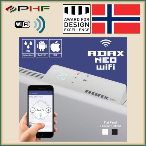 ADAX NEO WIFI "H" - 1200W - elektromos fűtőpanel - fehér (RAL9016)