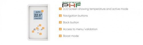 Atlantic Doris Digital BLC - 1000W - elektromos törölközőszárító - ERP READY