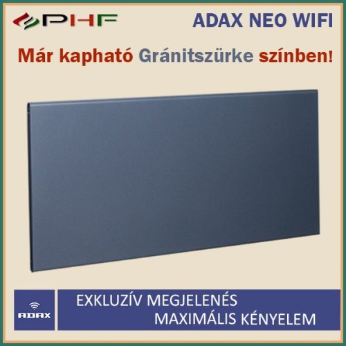 ADAX NEO WIFI  - 600W - elektromos fűtőpanel - Gránitszürke