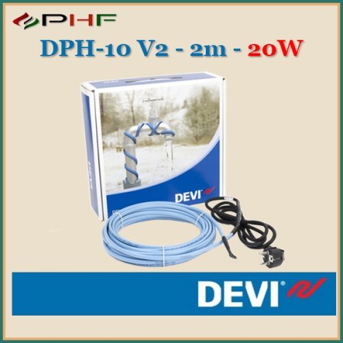 DEVI DPH-10 V2 - 10W/10°C - 2m - Önszabályozó fűtőkábel