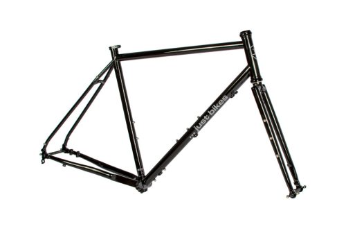 JB-SB6 2x húzott CroMoly gravel full acélváz, ED bevonat - fényes fekete