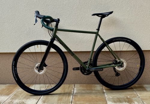 SB4 acélváz, karbon villa, Shimano GRX 2x11s gravel kerékpár - 53 cm (oliva)