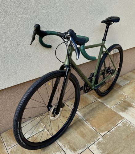SB4 acélváz, karbon villa, Shimano GRX 2x11s gravel kerékpár - 53 cm (oliva)