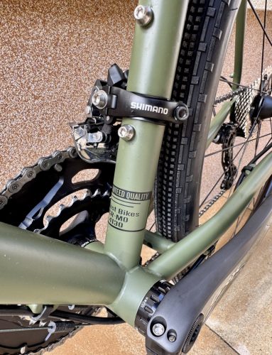 SB4 acélváz, karbon villa, Shimano GRX 2x11s gravel kerékpár - 53 cm (oliva)