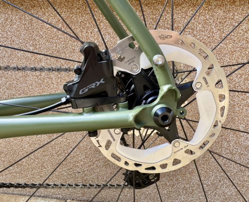 SB4 acélváz, karbon villa, Shimano GRX 2x11s gravel kerékpár - 53 cm (oliva)
