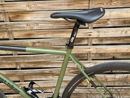 SB4 acélváz, karbon villa, Shimano GRX 2x11s gravel kerékpár - 53 cm (oliva)