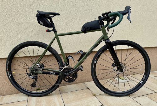 JB-SB 2x húzott CroMoly gravel acélváz, ED bevonat - matt olíva zöld