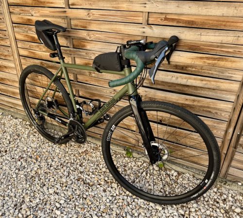 JB-SB 2x húzott CroMoly gravel acélváz, ED bevonat - matt olíva zöld