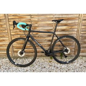   SB4 acélváz, karbon villa, Shimano GRX 2x12s gravel kerékpár - 55 cm (fekete)