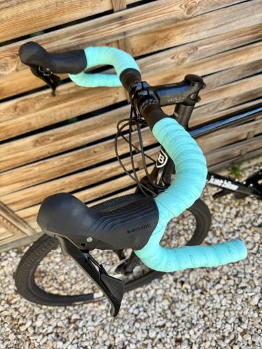 SB4 acélváz, karbon villa, Shimano GRX 2x12s gravel kerékpár - 55 cm (fekete)
