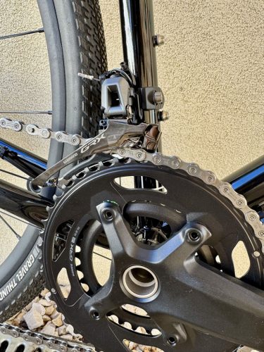 SB4 acélváz, karbon villa, Shimano GRX 2x12s gravel kerékpár - 55 cm (fekete)